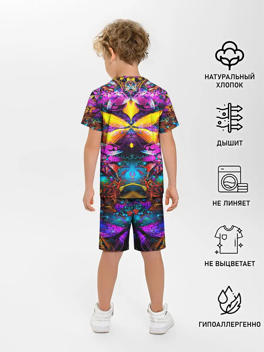 Детская пижама с шортами / ФРАКТАЛЬНЫЕ ЦВЕТЫ