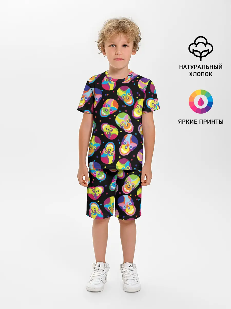 Детская пижама с шортами / Мексиканские черепа