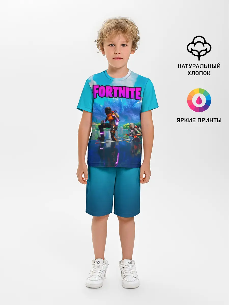 Детская пижама с шортами / Fortnite повозка