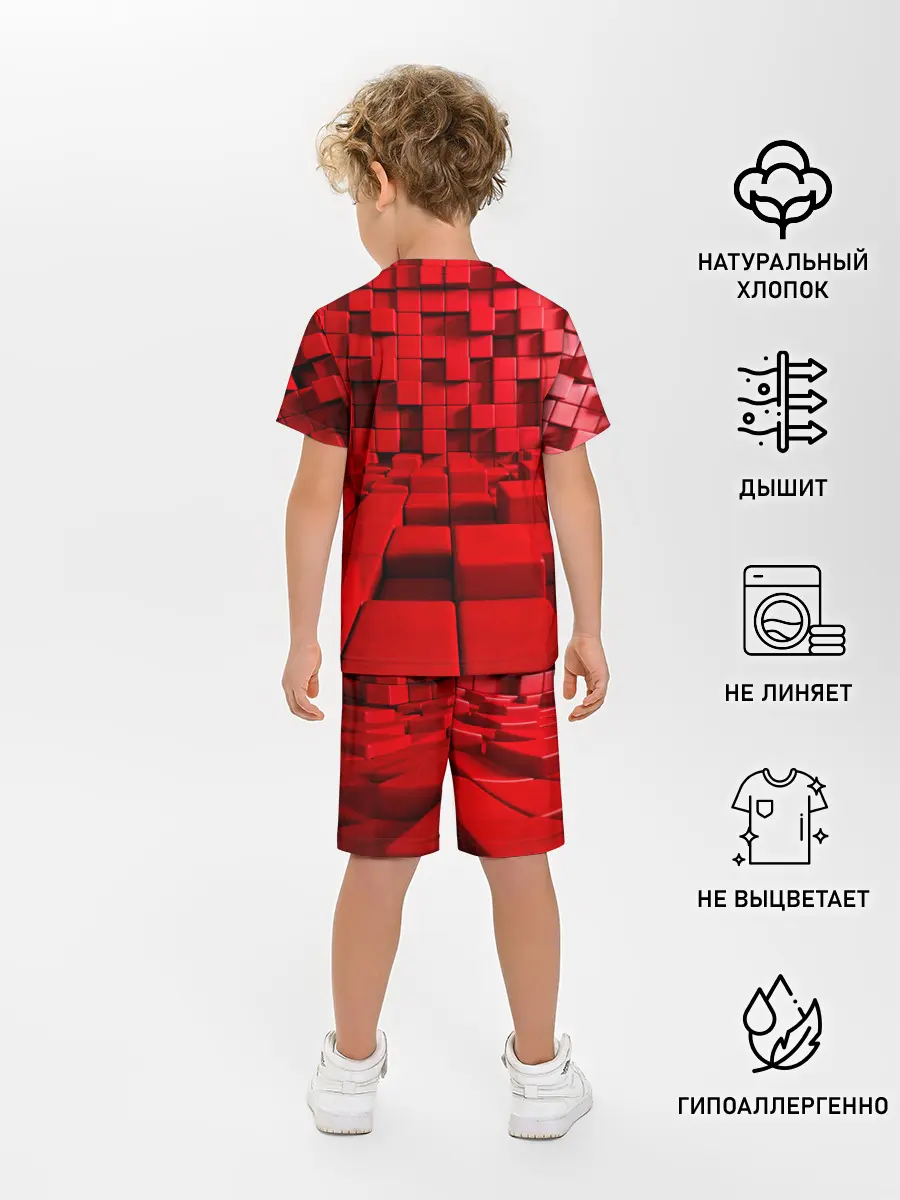 Детская пижама с шортами / 3D кубики