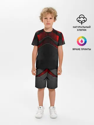 Детская пижама с шортами / Black & Red Metal
