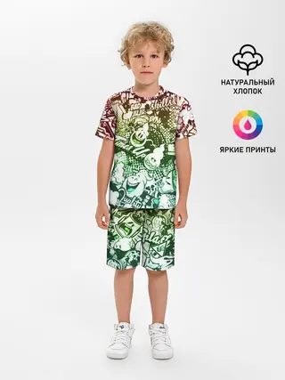 Детская пижама с шортами / Граффити