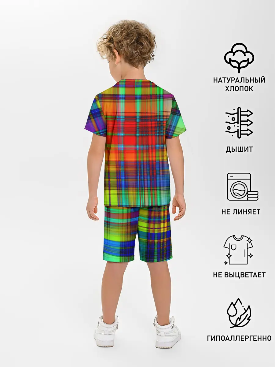 Детская пижама с шортами / Неоновая сетка