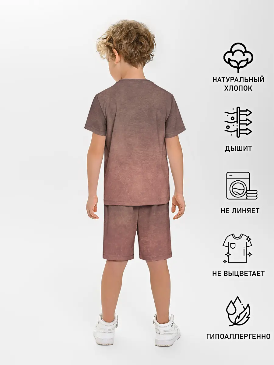 Детская пижама с шортами / Чуя Накахар на состаренном фоне