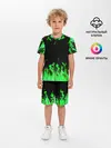 Детская пижама с шортами / GREEN FIRE | ОГОНЬ