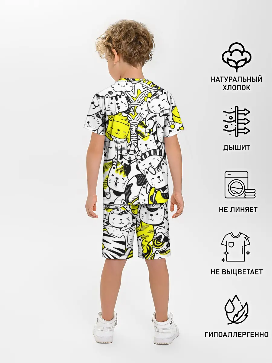 Детская пижама с шортами / Котики
