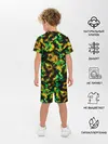 Детская пижама с шортами / Абстрактный желто-зеленый узор