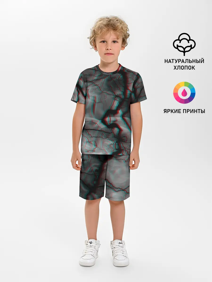 Детская пижама с шортами / МОЛНИИ GLITCH