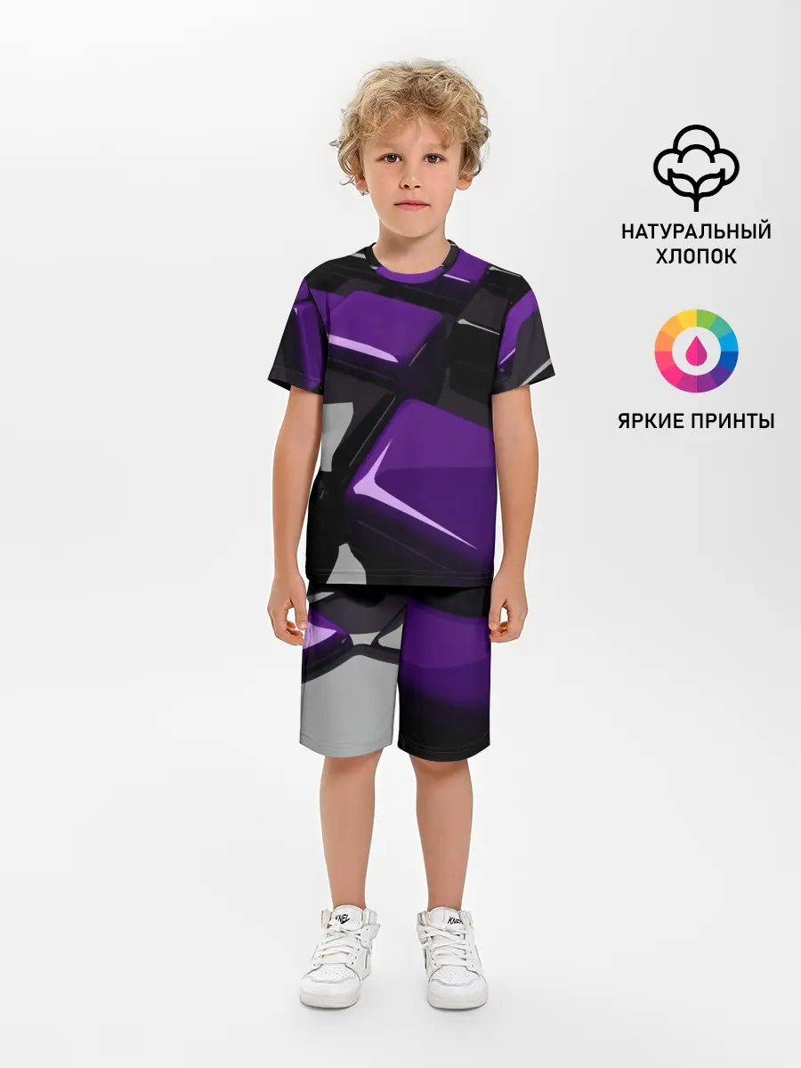 Детская пижама с шортами / НЕОНОВАЯ ГЕОМЕТРИЯ