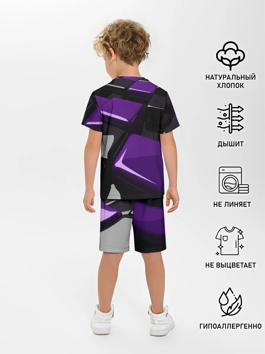 Детская пижама с шортами / НЕОНОВАЯ ГЕОМЕТРИЯ