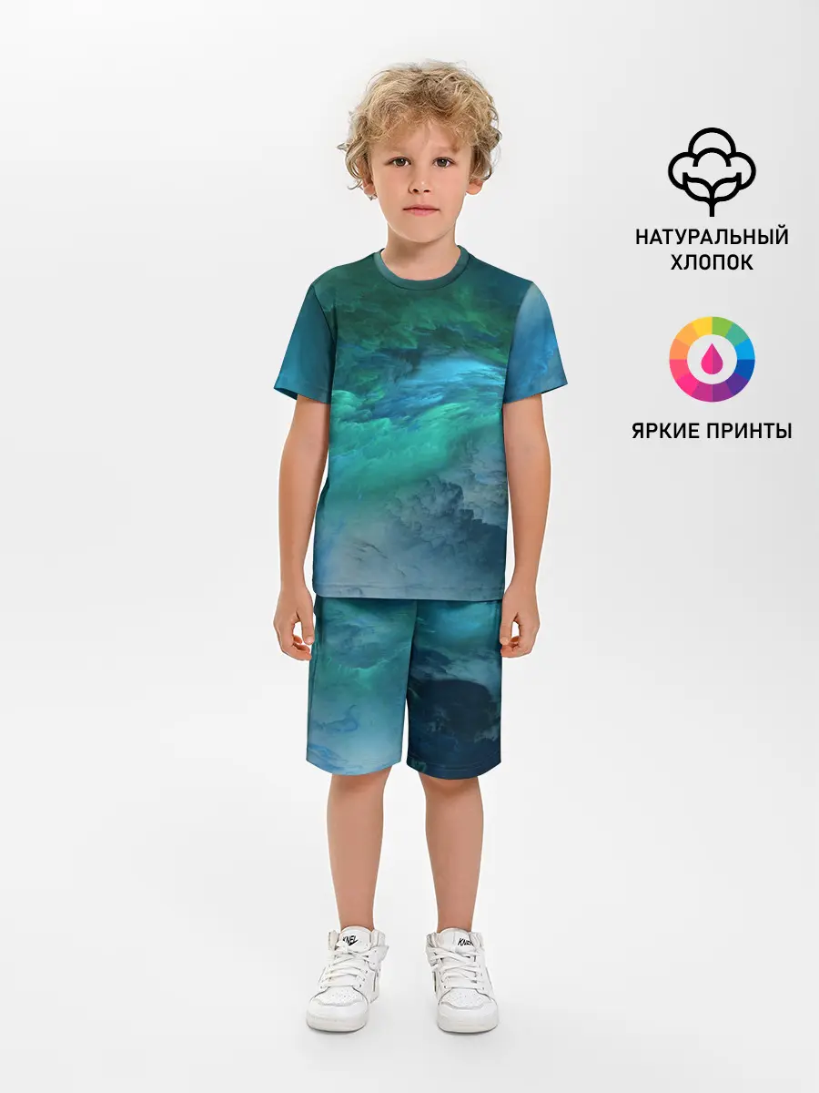 Детская пижама с шортами / Изумрудные Облака