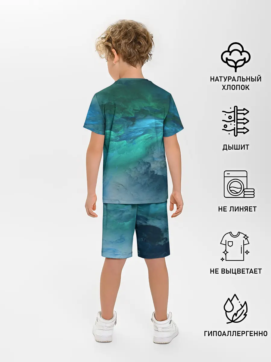 Детская пижама с шортами / Изумрудные Облака