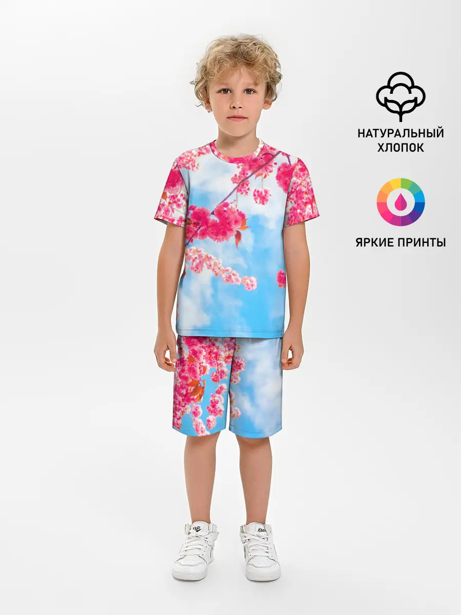 Детская пижама с шортами / Цветение Вишни