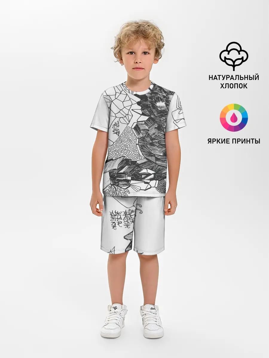 Детская пижама с шортами / Структурная мозайка