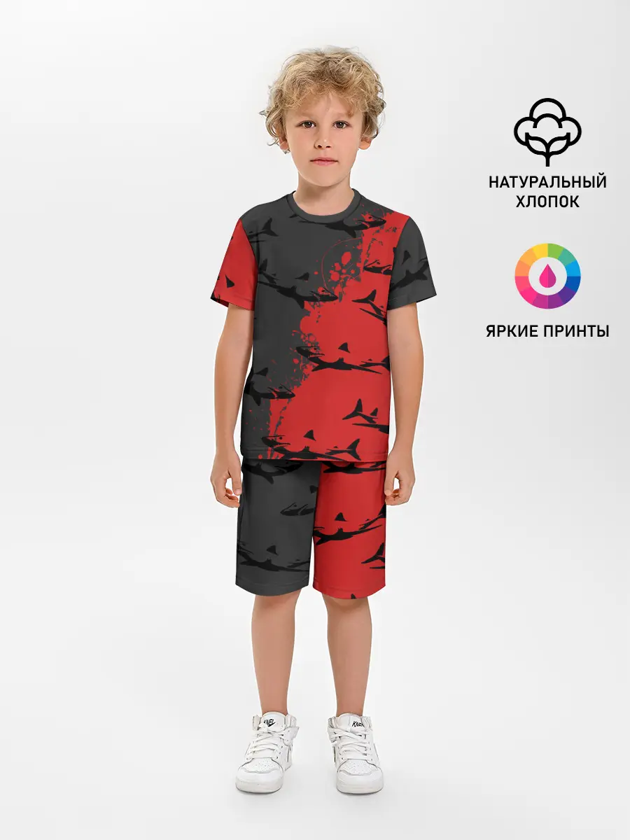 Детская пижама с шортами / Акулы