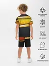 Детская пижама с шортами / 3D ЗОЛОТЫЕ СОТЫ / БРОНЯ 3Д