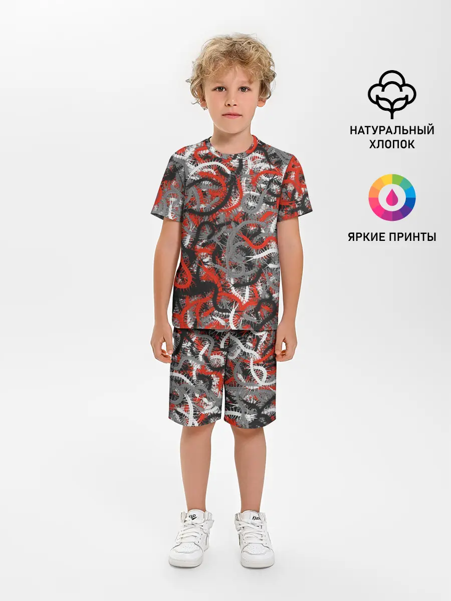 Детская пижама с шортами / Сколопендры