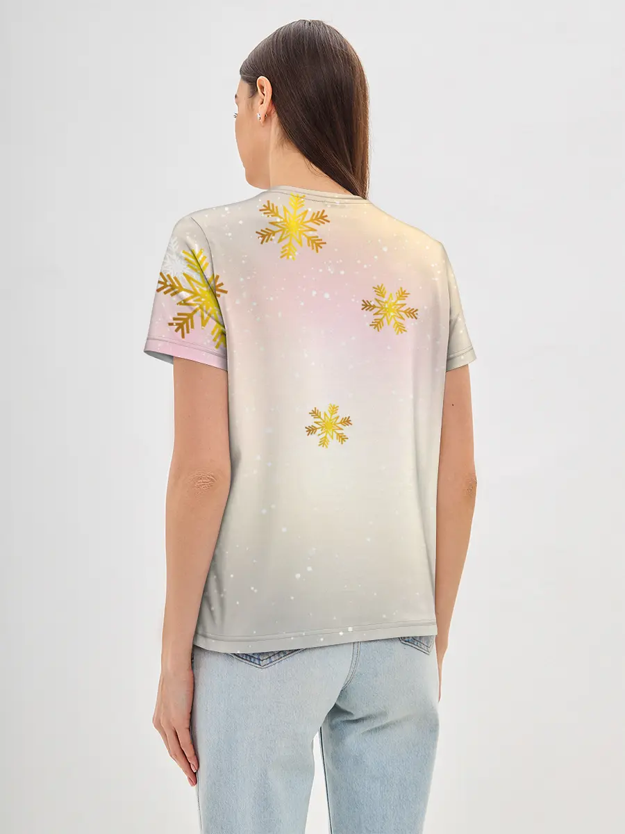 Женская базовая футболка / Новогодний кот