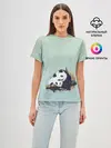 Женская базовая футболка / акварельные панды