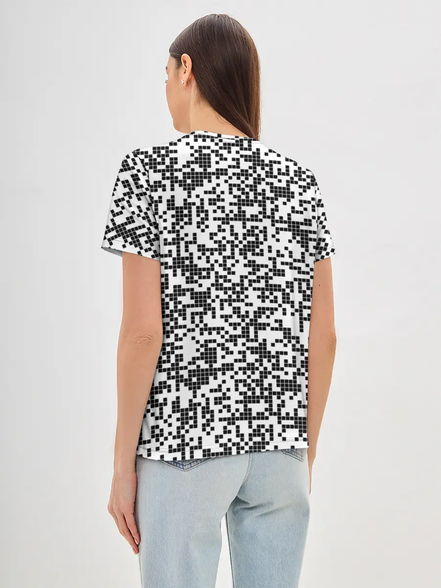 Женская базовая футболка / Пиксельный Узор