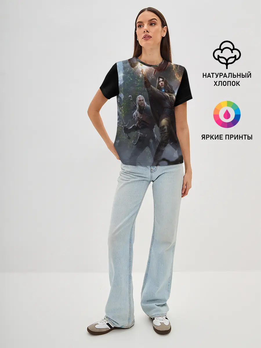 Женская базовая футболка / Геральт и Йен