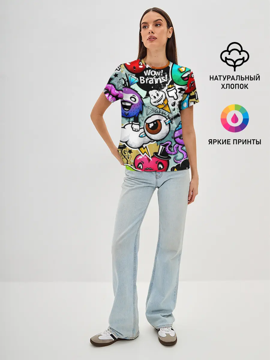 Женская базовая футболка / Граффити
