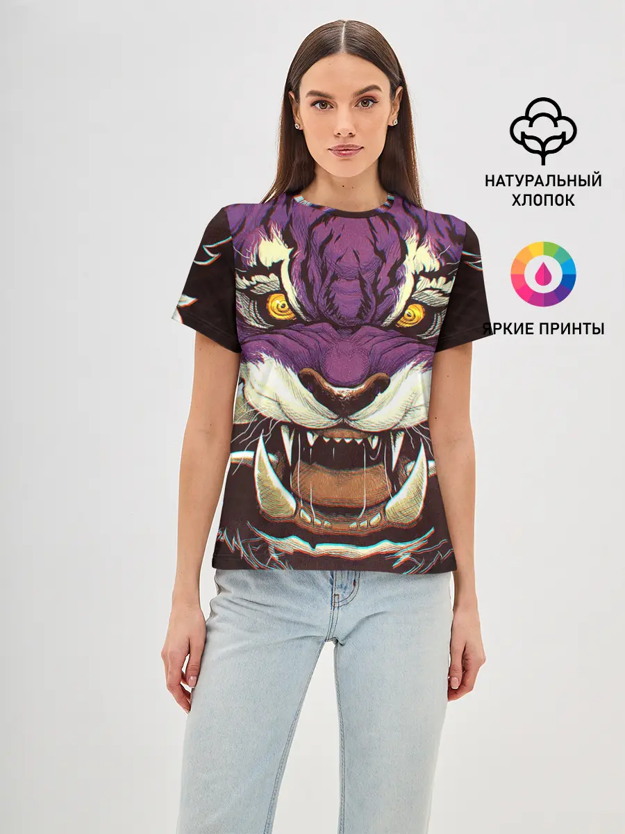 Женская базовая футболка / Маска тигра