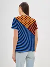 Женская базовая футболка / Комбинированный полосатый узор
