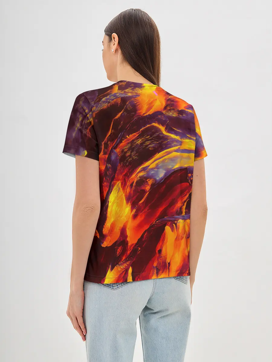 Женская базовая футболка / ОГНЕННЫЙ ГРАНЖ | FIRE GRUNGE