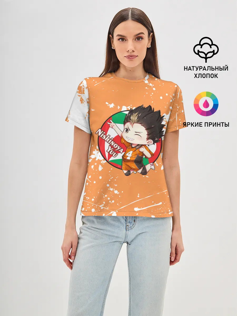 Женская базовая футболка / Nishinoya Yuo | Haikyu | Волейбол