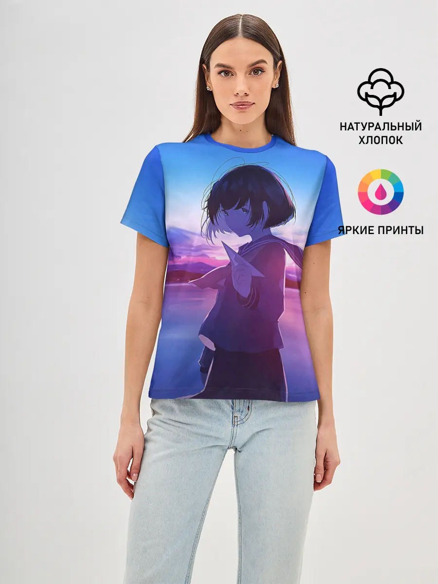 Женская базовая футболка / Anime Sunset