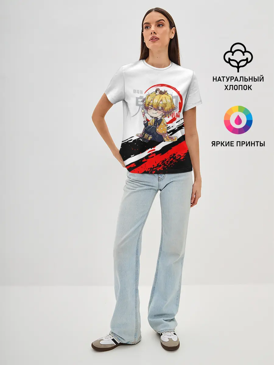 Женская базовая футболка / Agatsuma Zenitsu Kimetsu no Yaiba