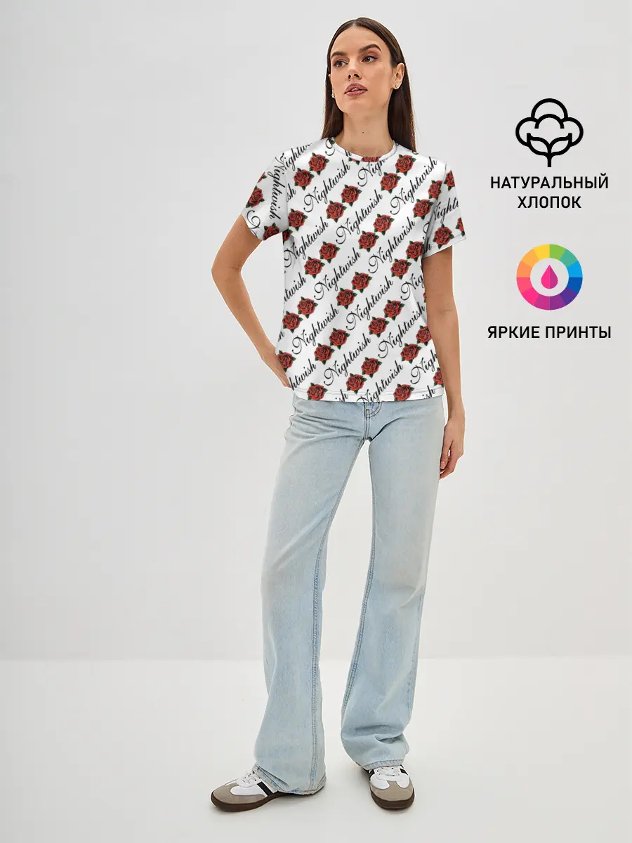 Женская базовая футболка / Nightwish Roses / Найтвиш