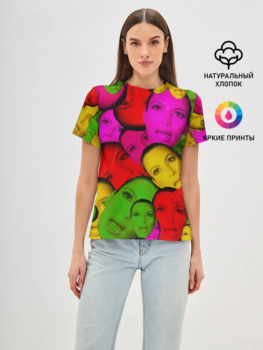 Женская базовая футболка / Crazy Kim Kardashian