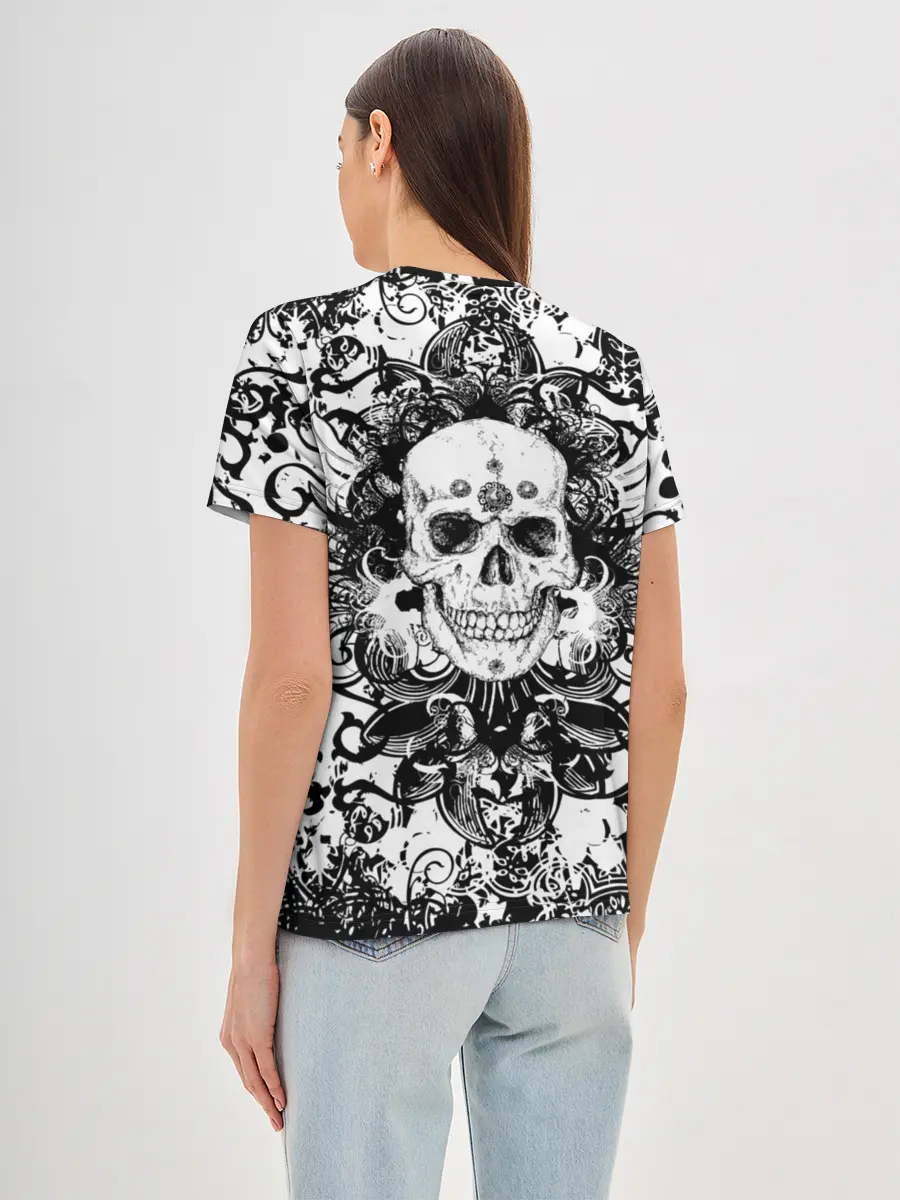 Женская базовая футболка / Grunge Skull