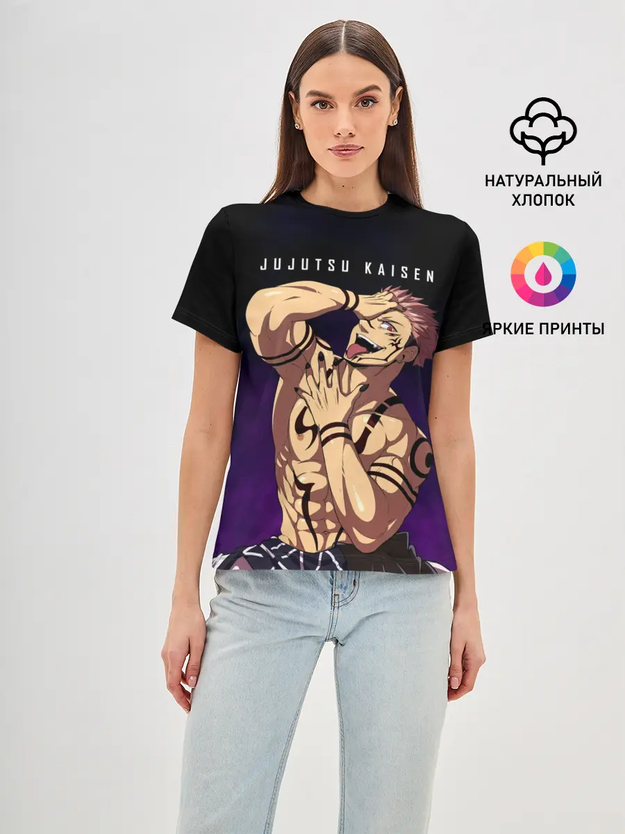 Женская базовая футболка / Сукуна Магическая битва