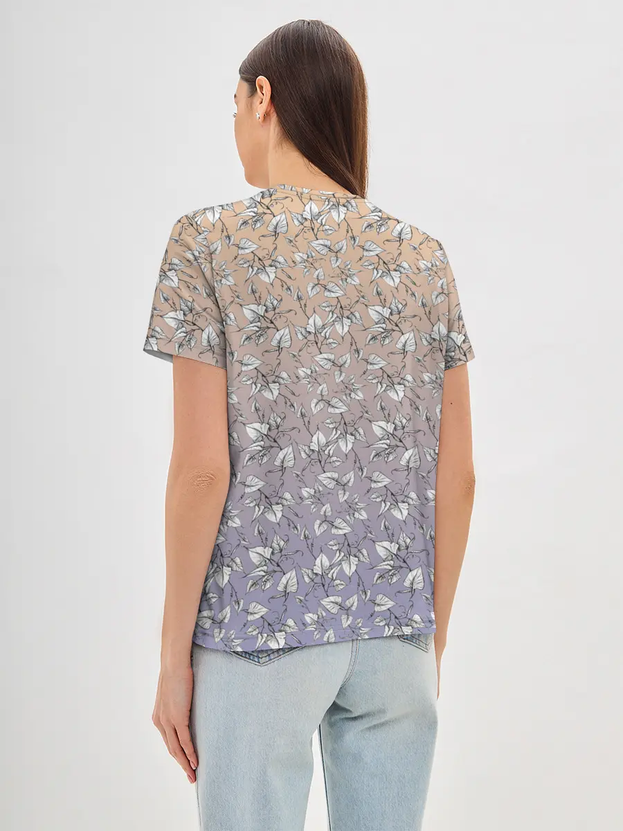 Женская базовая футболка / Плющ и градиент