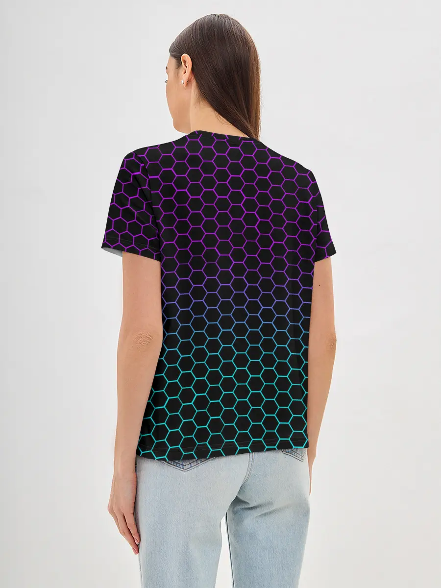 Женская базовая футболка / НЕОНОВЫЕ СОТЫ