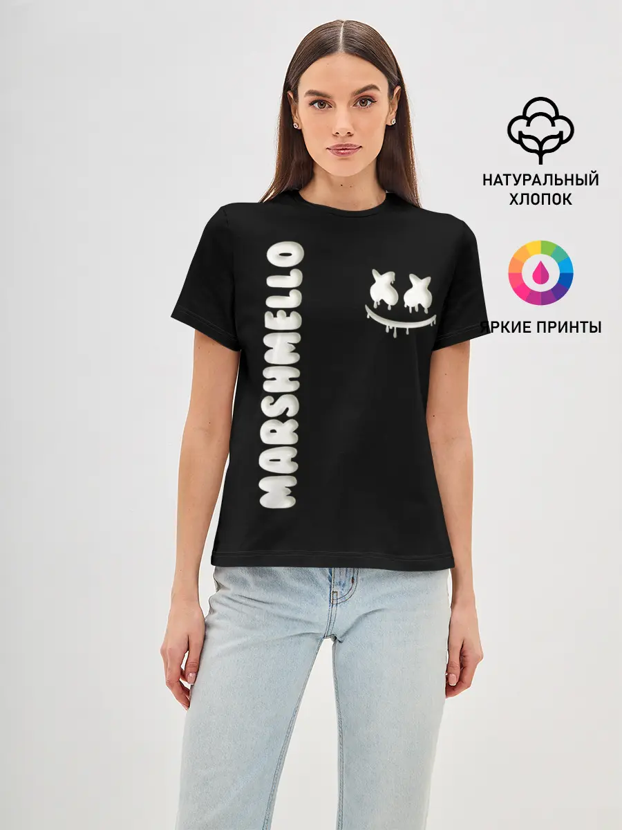 Женская базовая футболка / РЮКЗАК MARSHMELLO