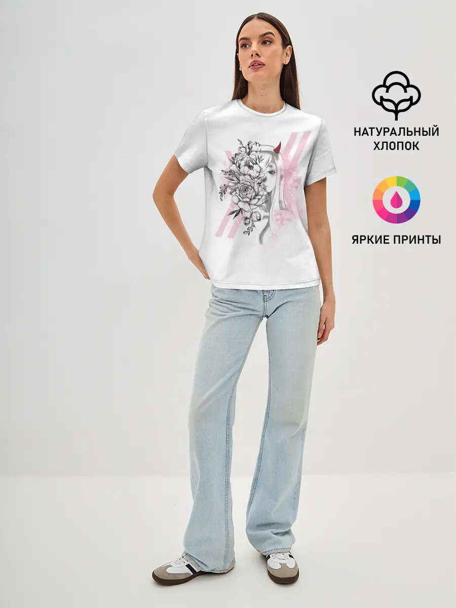 Женская базовая футболка / Zero Two Roses