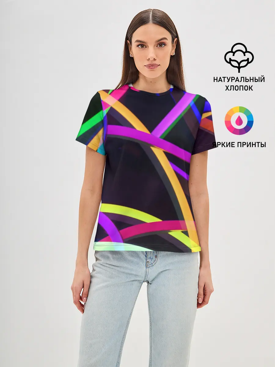 Женская базовая футболка / Светящиеся полосы