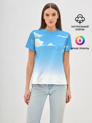 Женская базовая футболка / Летнее небо