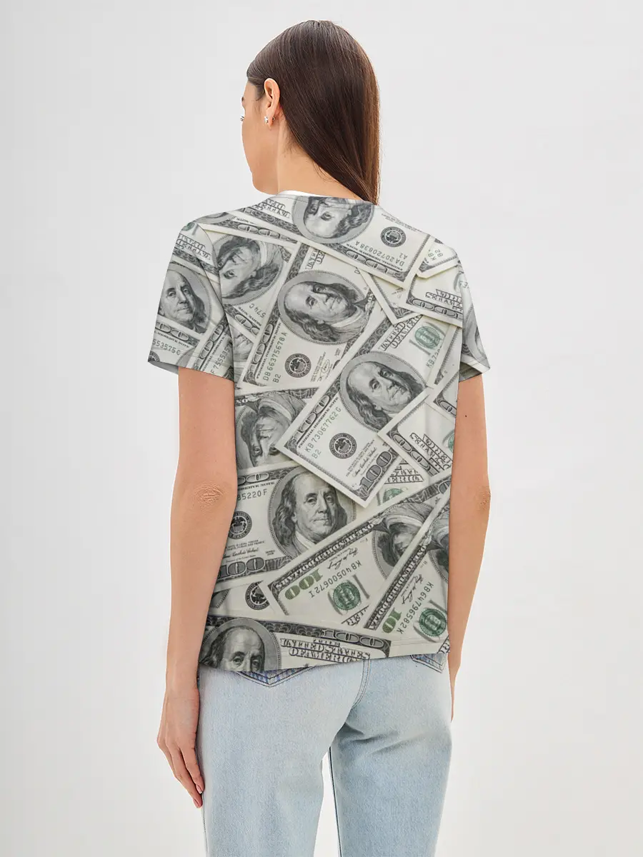 Женская базовая футболка / dollars money