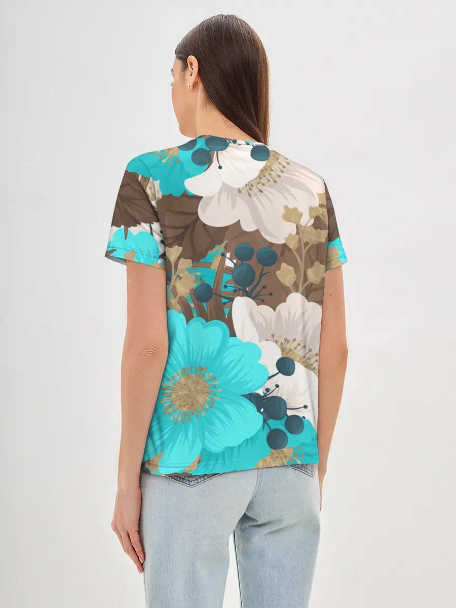 Женская базовая футболка / Красивые цвеТы