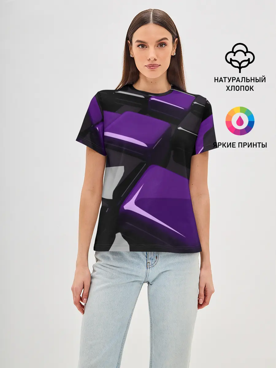 Женская базовая футболка / НЕОНОВАЯ ГЕОМЕТРИЯ