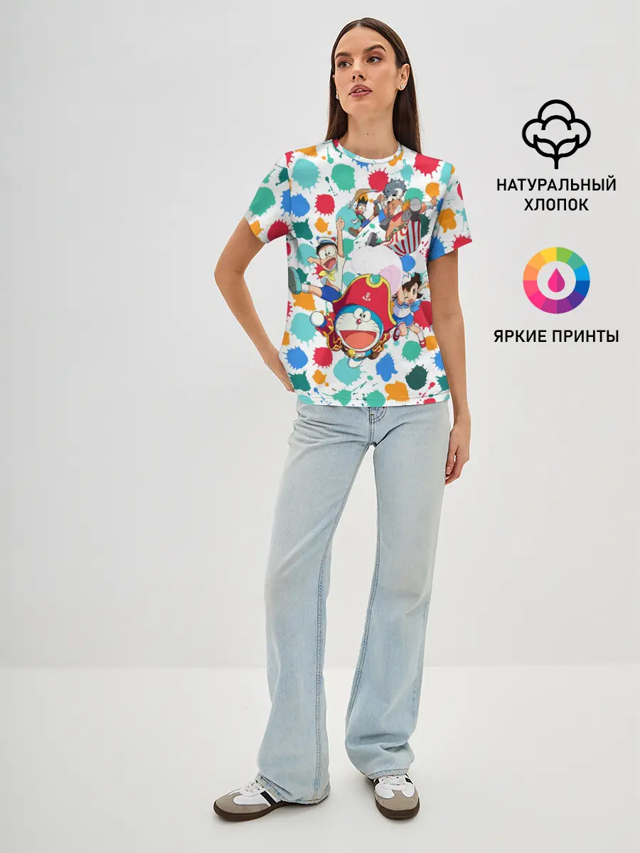 Женская базовая футболка / Дораэмон и компания