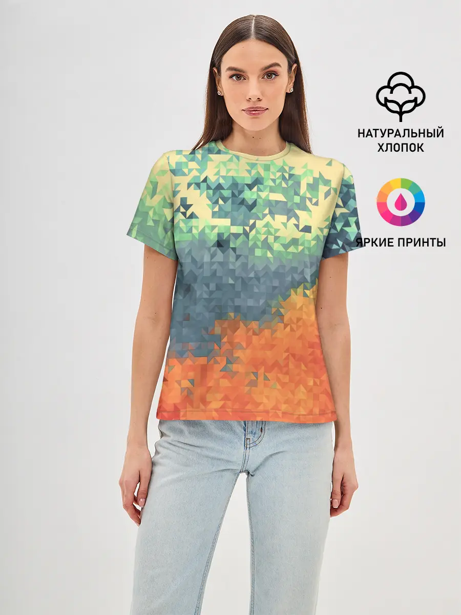 Женская базовая футболка / Стихия: лед и пламя