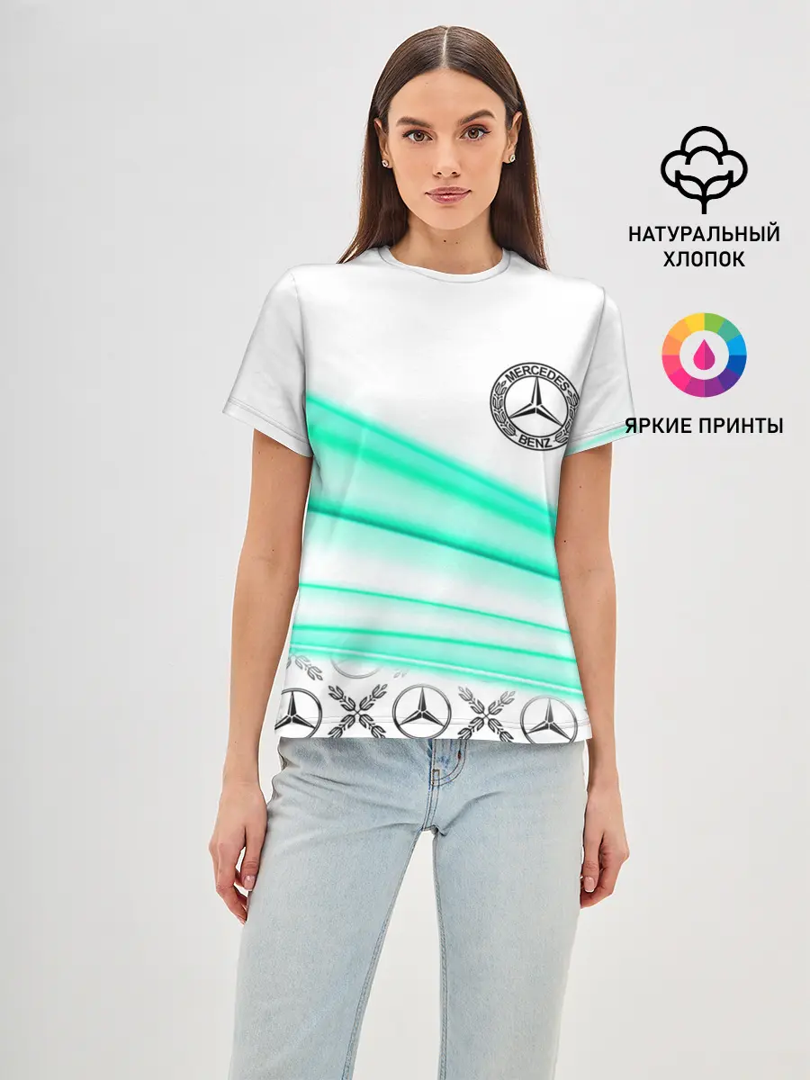 Женская базовая футболка / МЕРСЕДЕС АКВА / AQUA