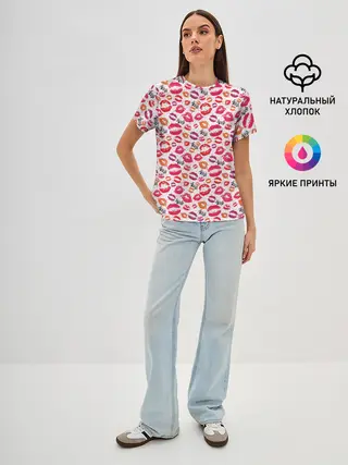 Женская базовая футболка / Kiss