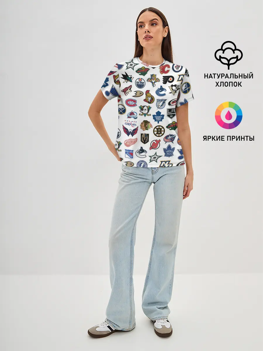 Женская базовая футболка / Логотипы НХЛ